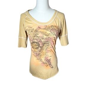 Self Esteem Yellow Y2K Boho Floral Graphic Tee